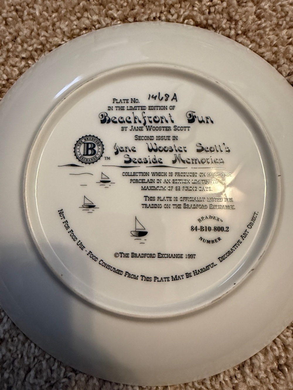 Vintage Bradford Exchange | Beachfront Fun Jane Wooster Scott Decorative Plate - Picture 3 of 5